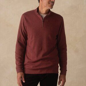 The Normal Brand Puremeso Quarter Zip Pullover L Redwood